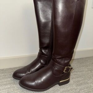 Brown knee high boots